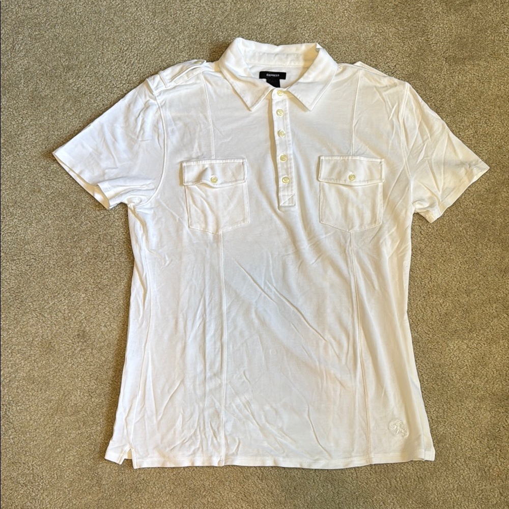 Express White Polo Shirt